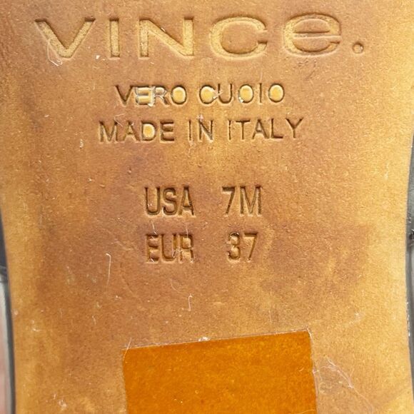 Vince Darlington Pointed Toe D’Orsay Flats Black Leather Designer Loafer Size 7 - Picture 14 of 16